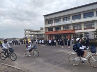 はろっぴいとあいさつ運動